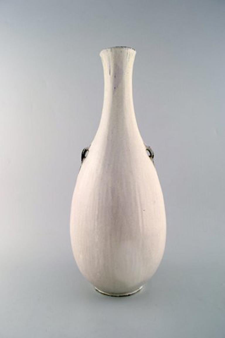 Art Deco Svend Hammershøi for Kähler, Denmark, Large Glazed Stoneware Vase