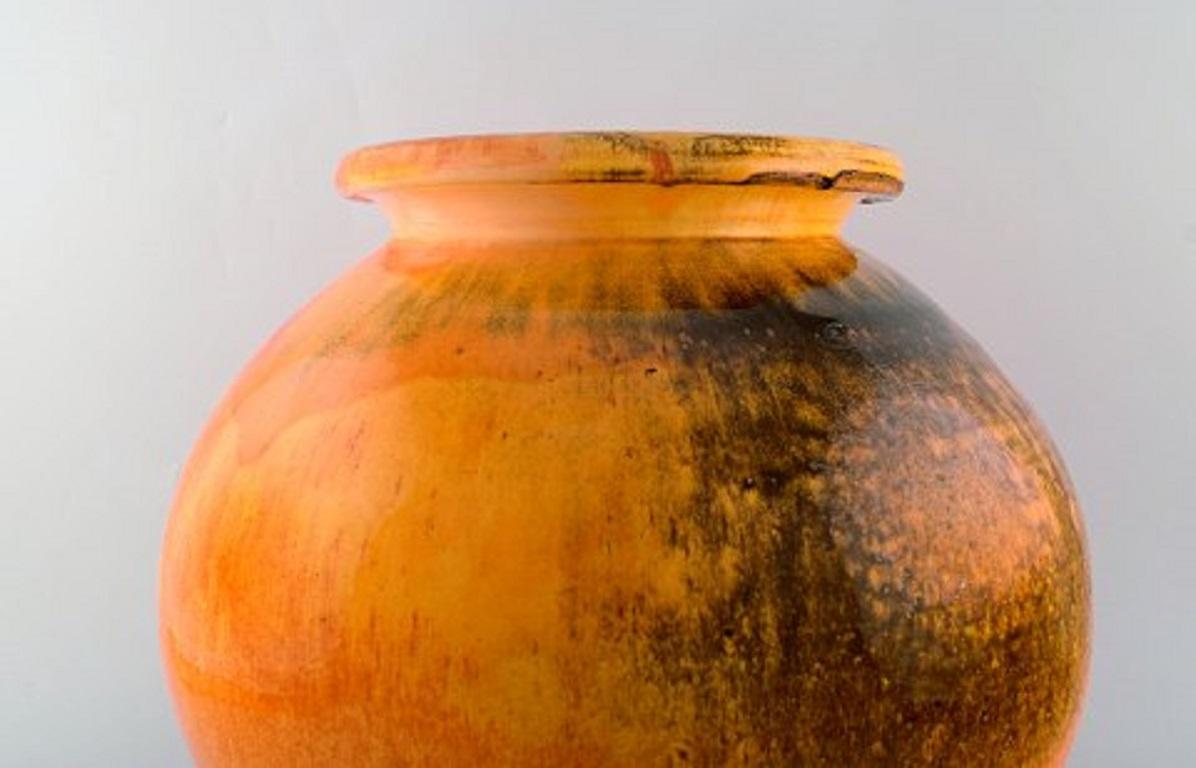Svend Hammershøi for Kähler, Denmark, Large Round Vase in Glazed Stoneware In Good Condition In Copenhagen, DK