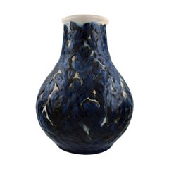 Antique Svend Hammershøi for Kähler, Denmark, Rare and Early Vase in Glazed Stoneware