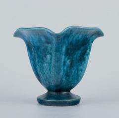 Svend Hammershøi for Kähler, Denmark. Small ceramic vase with organic shape.