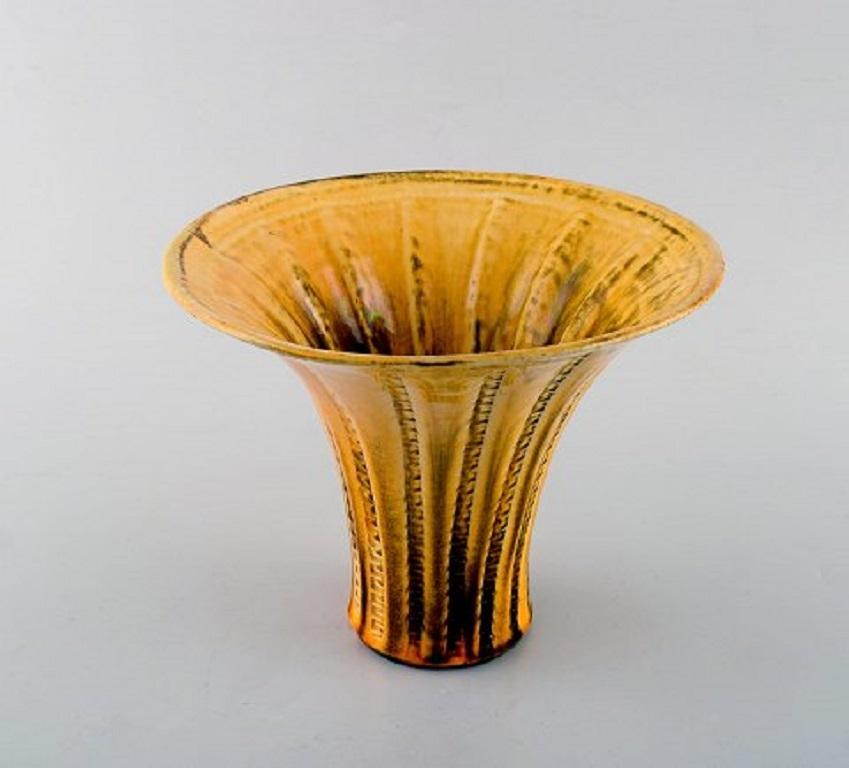 Art Deco Svend Hammershøi for Kähler, Denmark, Vase in Glazed Stoneware