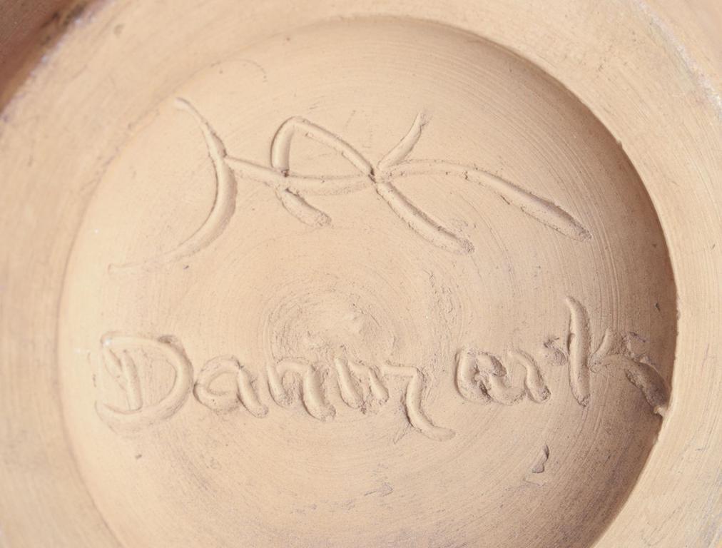 Svend Hammershøi per Kähler. Ciotola in terracotta. Design con scanalature. Circa anni '30 in vendita 1