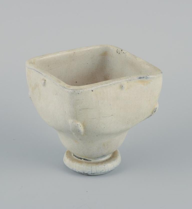 Danish Svend Hammershøi for Kähler, HAK, Ceramic Vase in Grey-Black Double Glaze For Sale