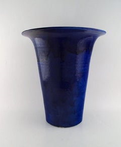 Svend Hammershøi for Kähler HAK, Colossal Floor Vase, Sgraffito Glazed Stoneware