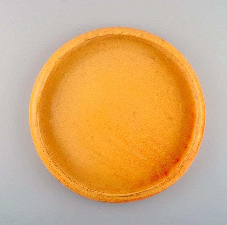 Danish Svend Hammershøi for Kähler, HAK, Large Round Dish in Glazed Stoneware For Sale