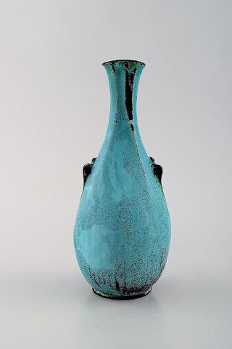 Art Deco Svend Hammershøi for Kähler, HAK, Vase in Glazed Stoneware