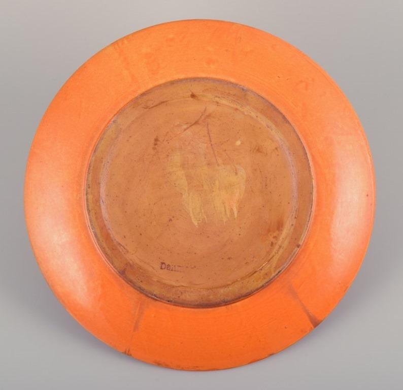 Glazed Svend Hammershøi for Kähler. Large platter in uranium glaze. Approx. 1930s For Sale