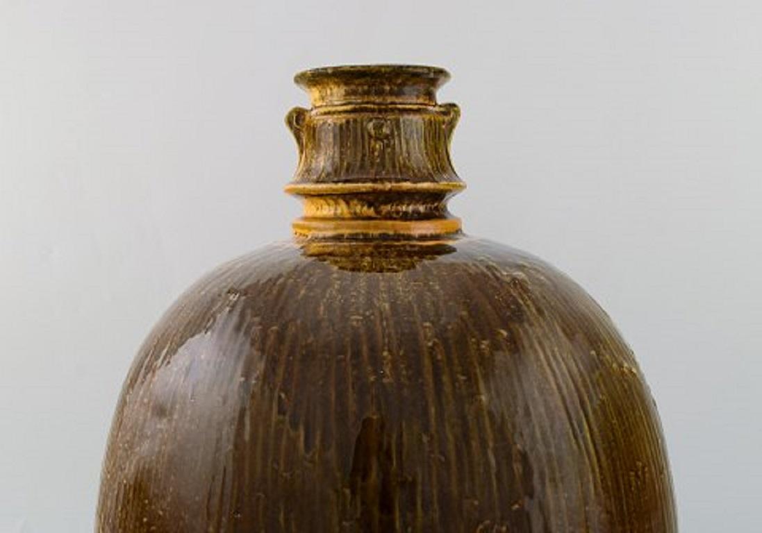 Svend Hammershøi for Kähler, Large Vase in Glazed Stoneware, 1930s-1940s In Good Condition In Copenhagen, DK