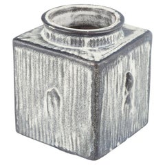 Svend Hammershøi for Kähler. Square vase in ceramic with black-gray double glaze