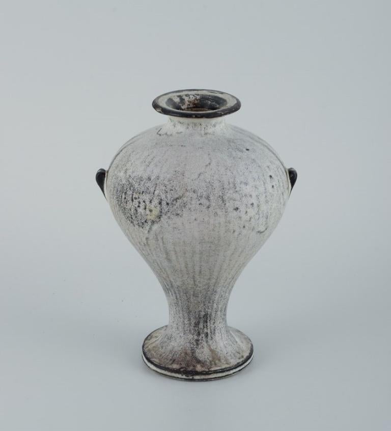 Danish Svend Hammershøi for Kähler.  Stoneware vase with gray-black glaze, 1930s/40s