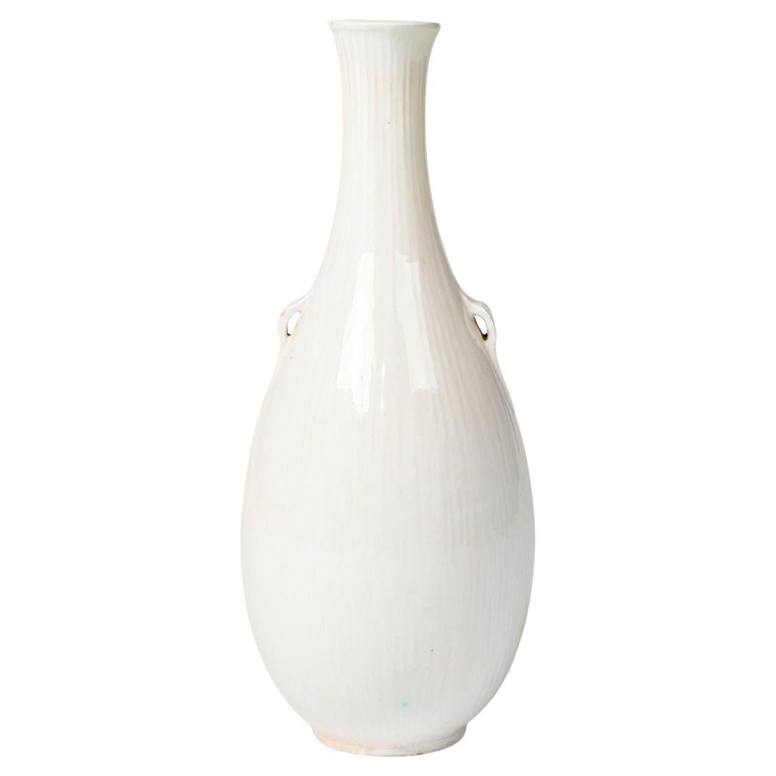Svend Hammershøi for Kähler Tall White-Glazed Ceramic Vase For Sale