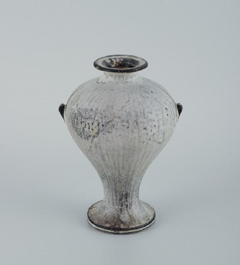Art Deco Svend Hammershøi for Kähler. Vase in glazed stoneware.  1930s/40s