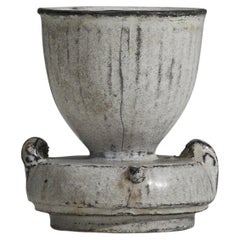 Svend Hammershøi, Vase, White Glazed Stoneware, Denmark, 1930s