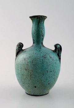 Svend Hammershoi for Kähler, Denmark, Glazed Stoneware Art Pottery Vase, 1930s