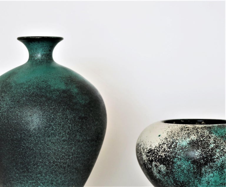 Svend Hammershoj Earthenware Vases For Kahler Ceramics Denmark