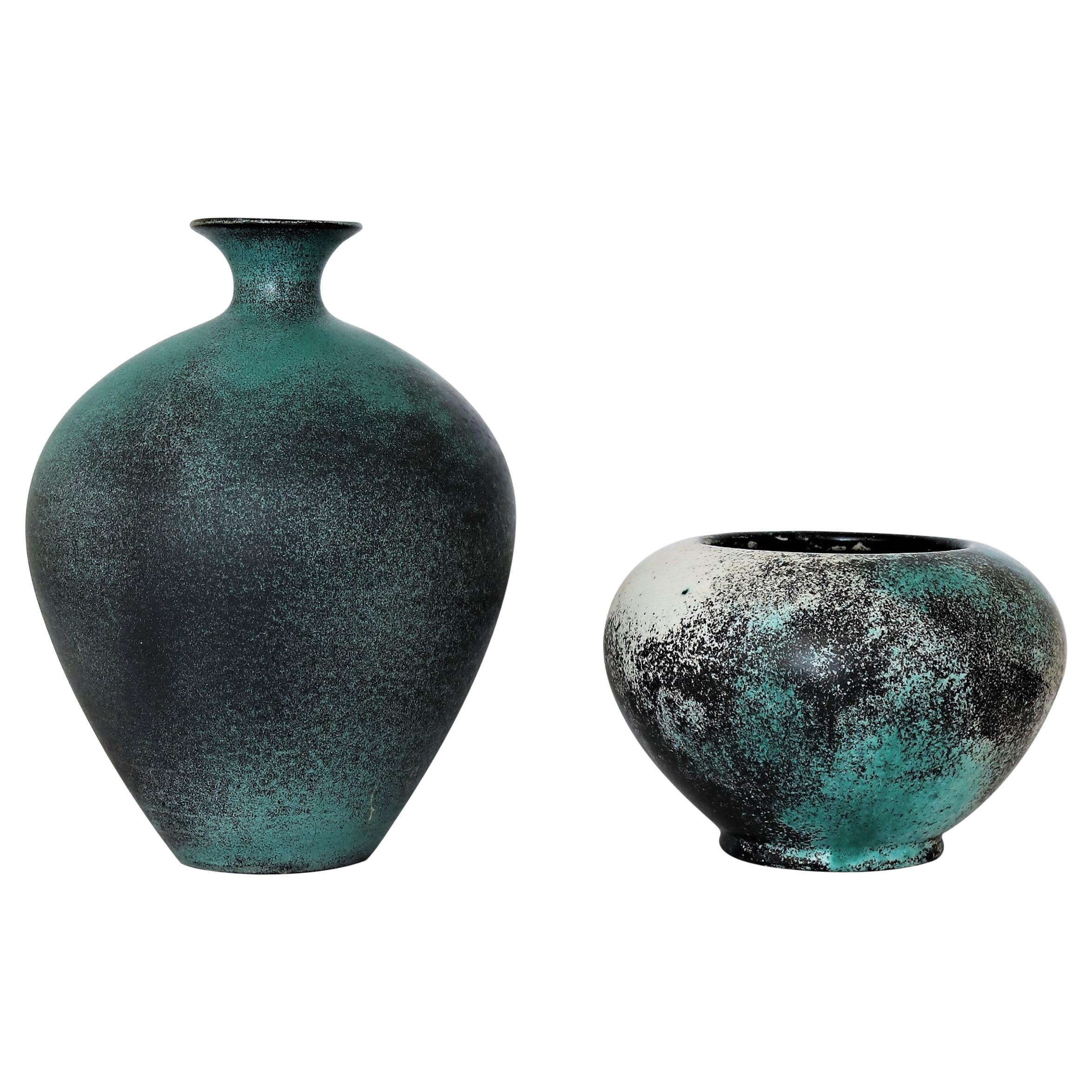 Svend Hammershoj Earthenware Vases for Kähler Ceramics, Denmark, 1930s
