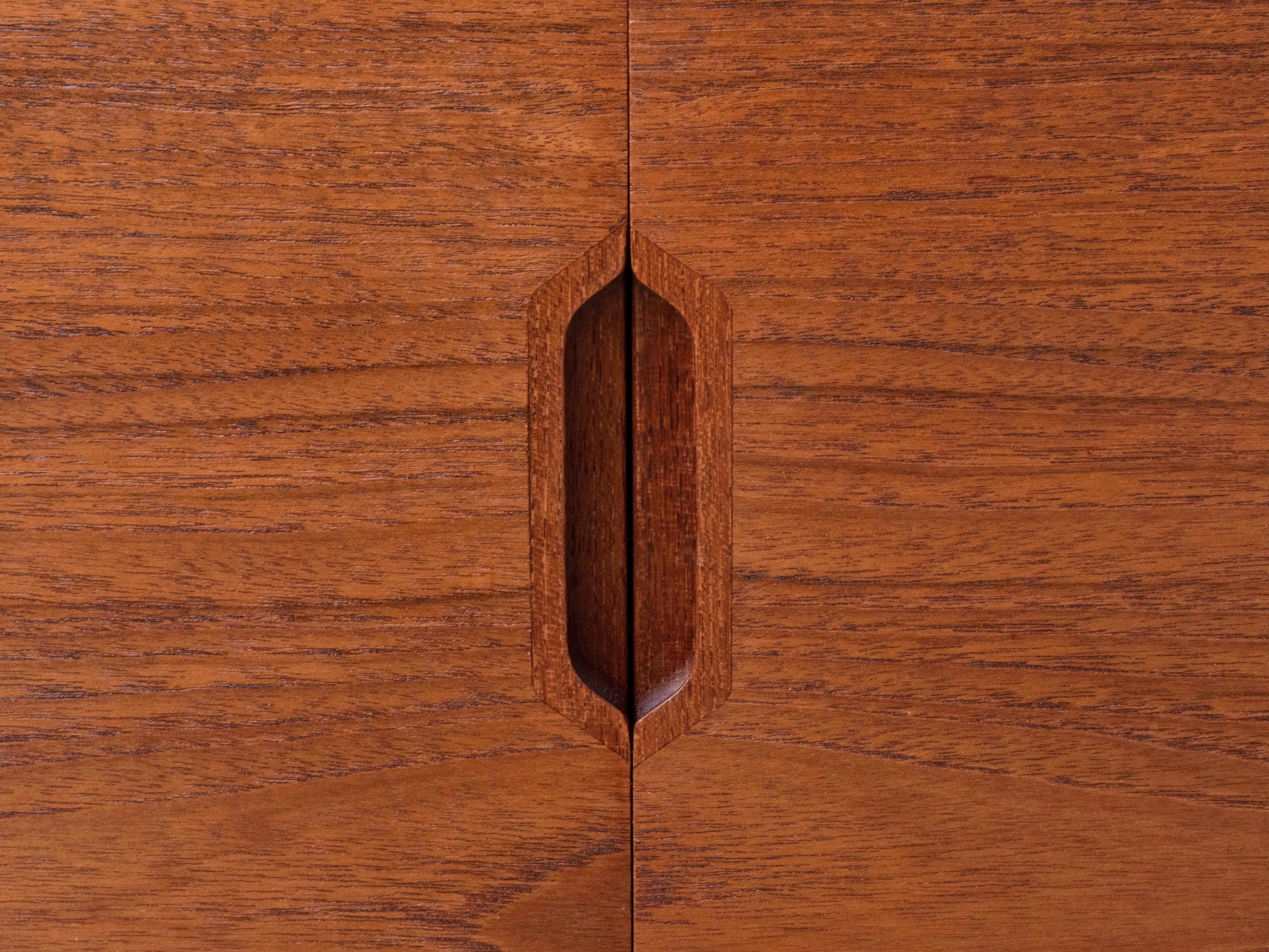 Svend Langkilde Bookmatched Teak Cabinet for Illums Bolighus, Denmark, 1960's For Sale 3