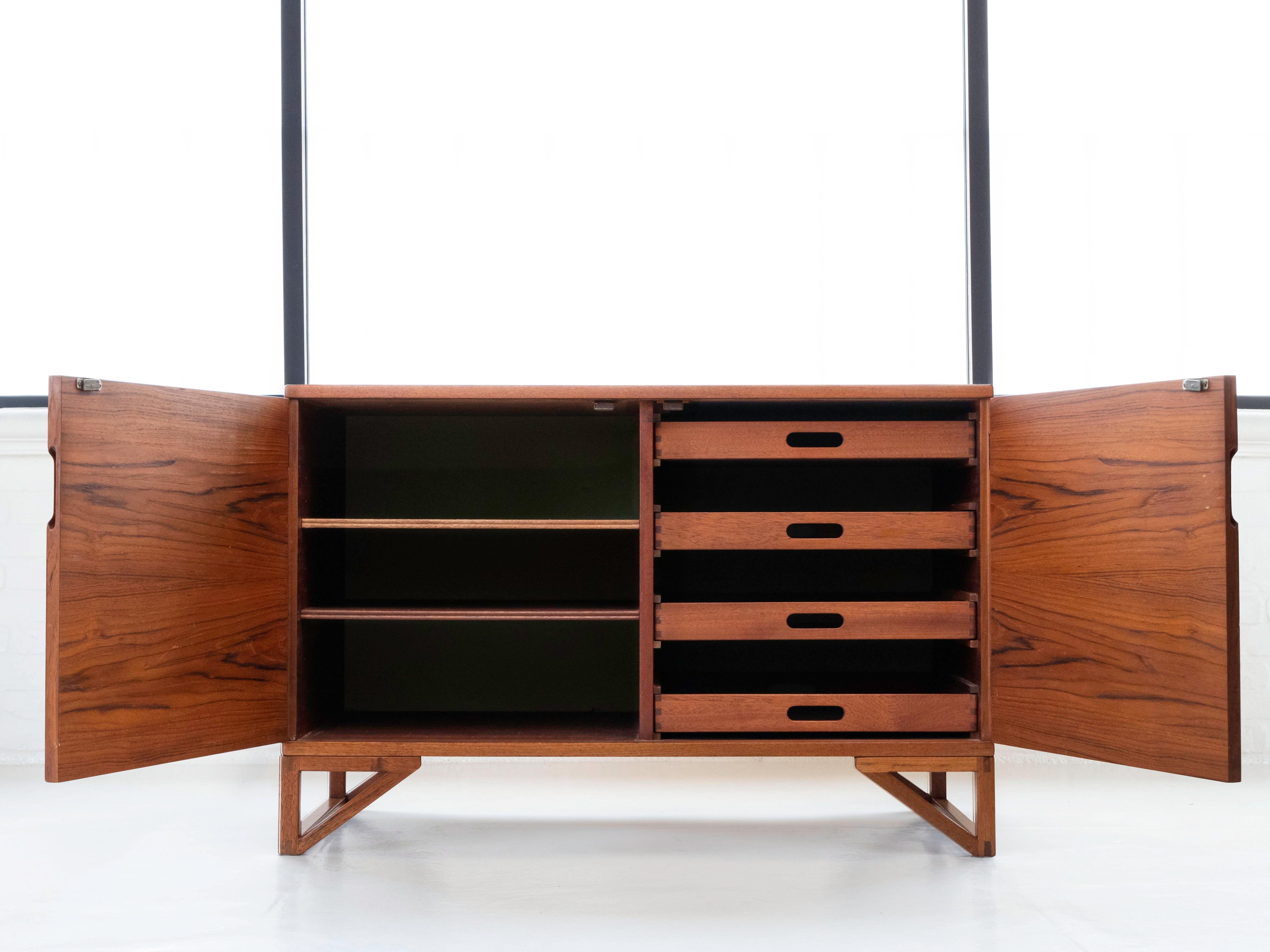 Mid-20th Century Svend Langkilde Bookmatched Teak Cabinet for Illums Bolighus, Denmark, 1960's For Sale