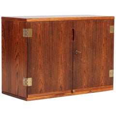 Svend Langkilde Danish Midcentury Rosewood Wall Bar Cabinet by Langkilde Møbler