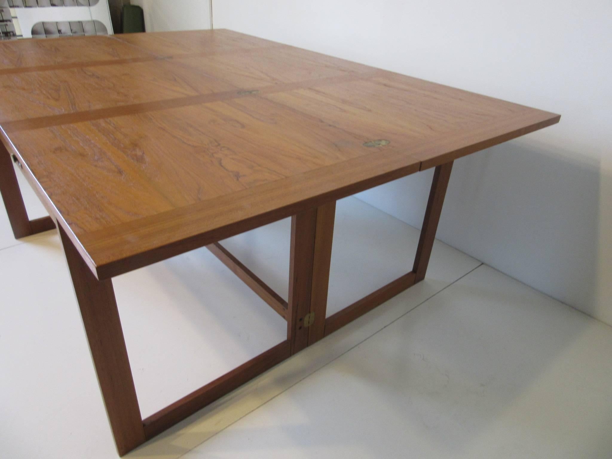 Svend Langkilde Danish Teak Flip Top Desk or Dining Table or Work Table 4