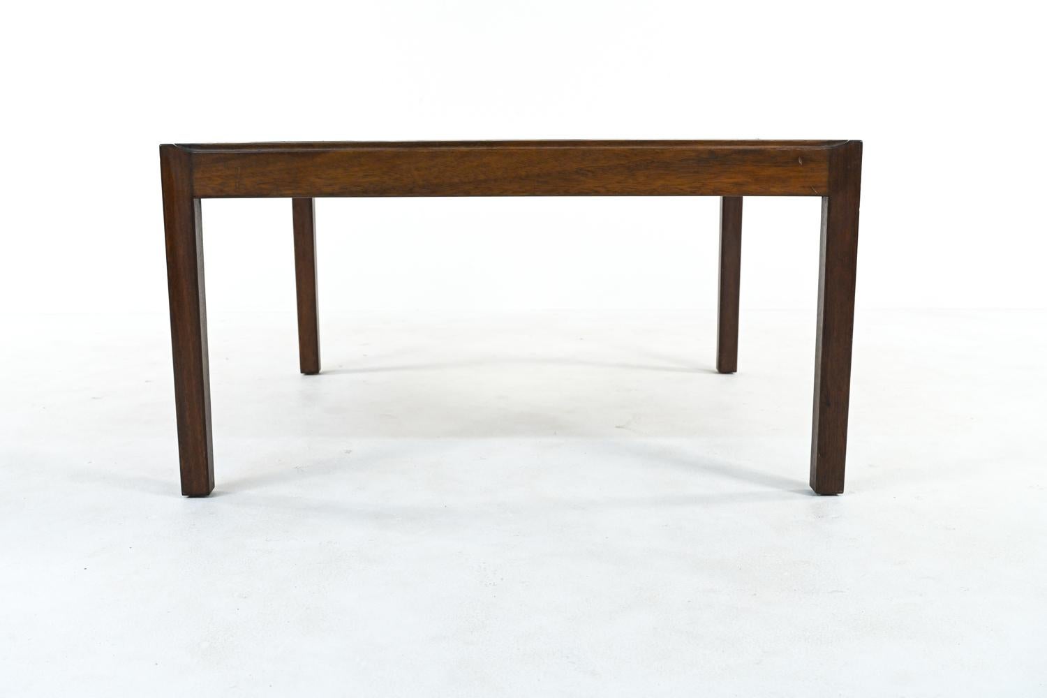 Brutalist Svend Langkilde Mahogany & Slate Cocktail Table, c. 1970's