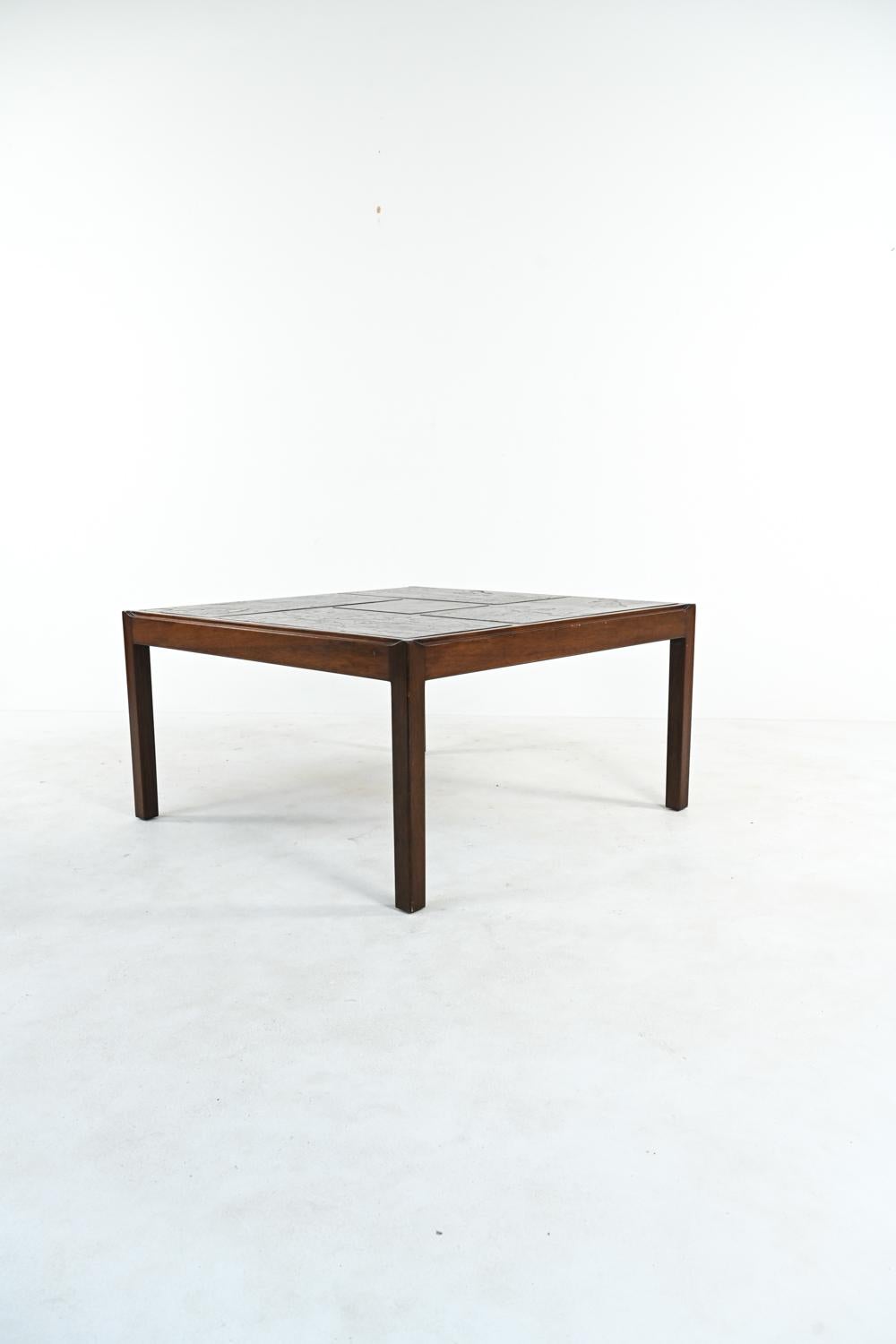 Svend Langkilde Mahogany & Slate Cocktail Table, c. 1970's In Good Condition In Norwalk, CT