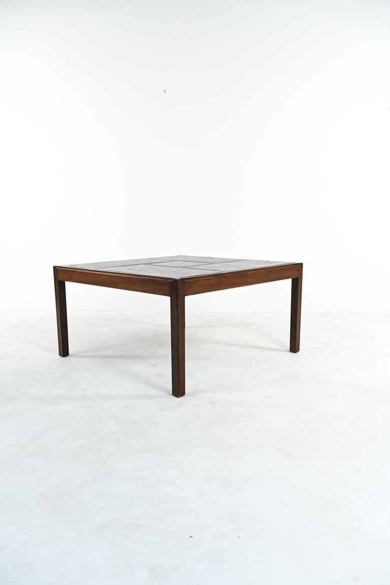 Svend Langkilde Mahogany & Slate Cocktail Table, c. 1970's In Good Condition For Sale In Norwalk, CT