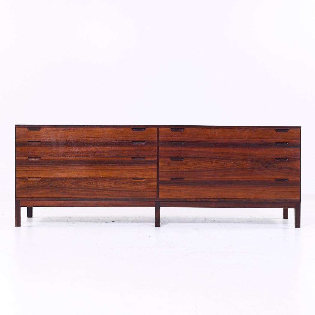 Svend Langkilde Møbler Mid Century Danish Rosewood Lowboy Dresser

This lowboy measures: 77.25 wide x 18.5 deep x 27.5 inches high

All pieces of furniture can be had in what we call restored vintage condition. That means the piece is restored upon