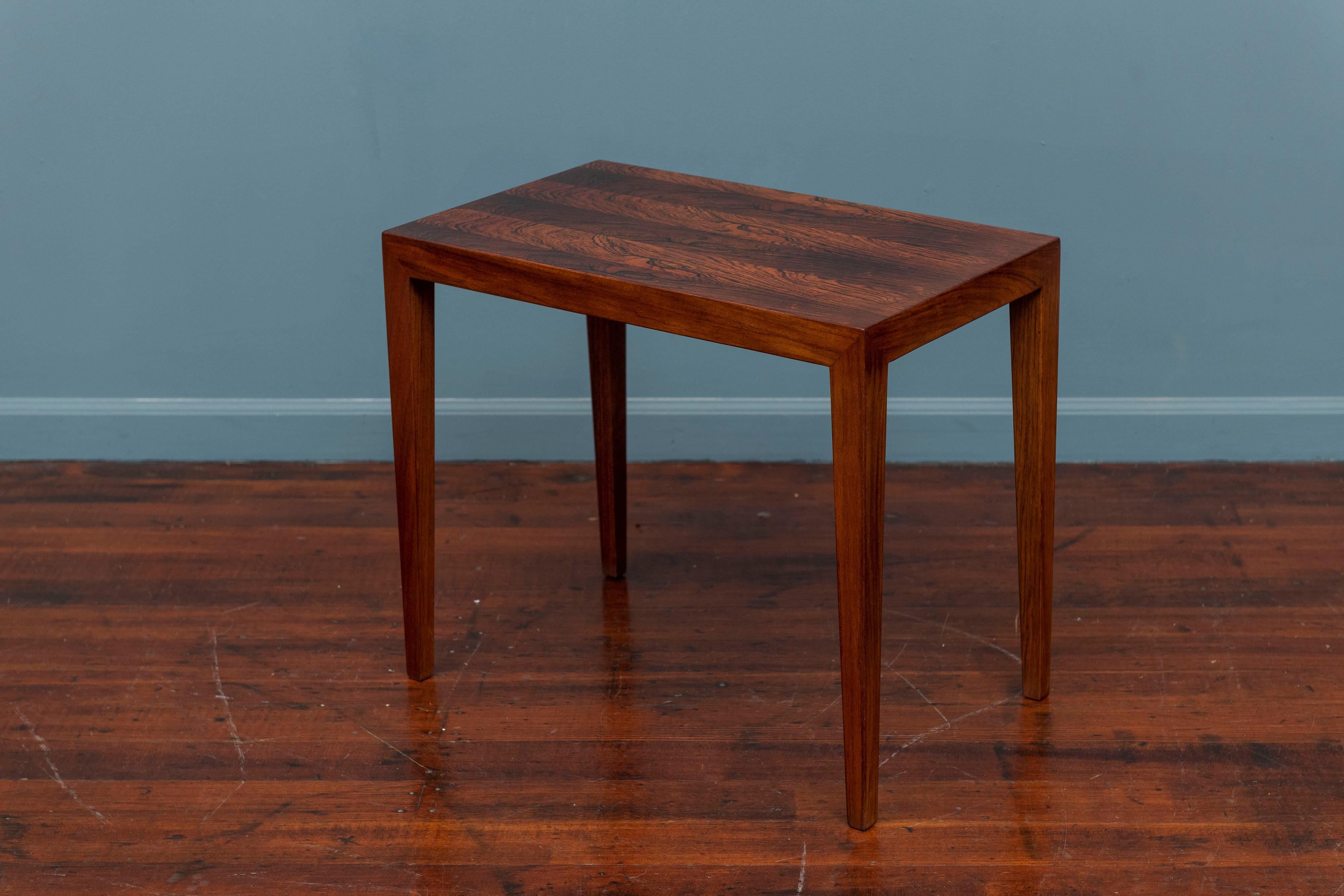 Scandinavian Modern Svend Langkilde Rosewood Side Table For Sale
