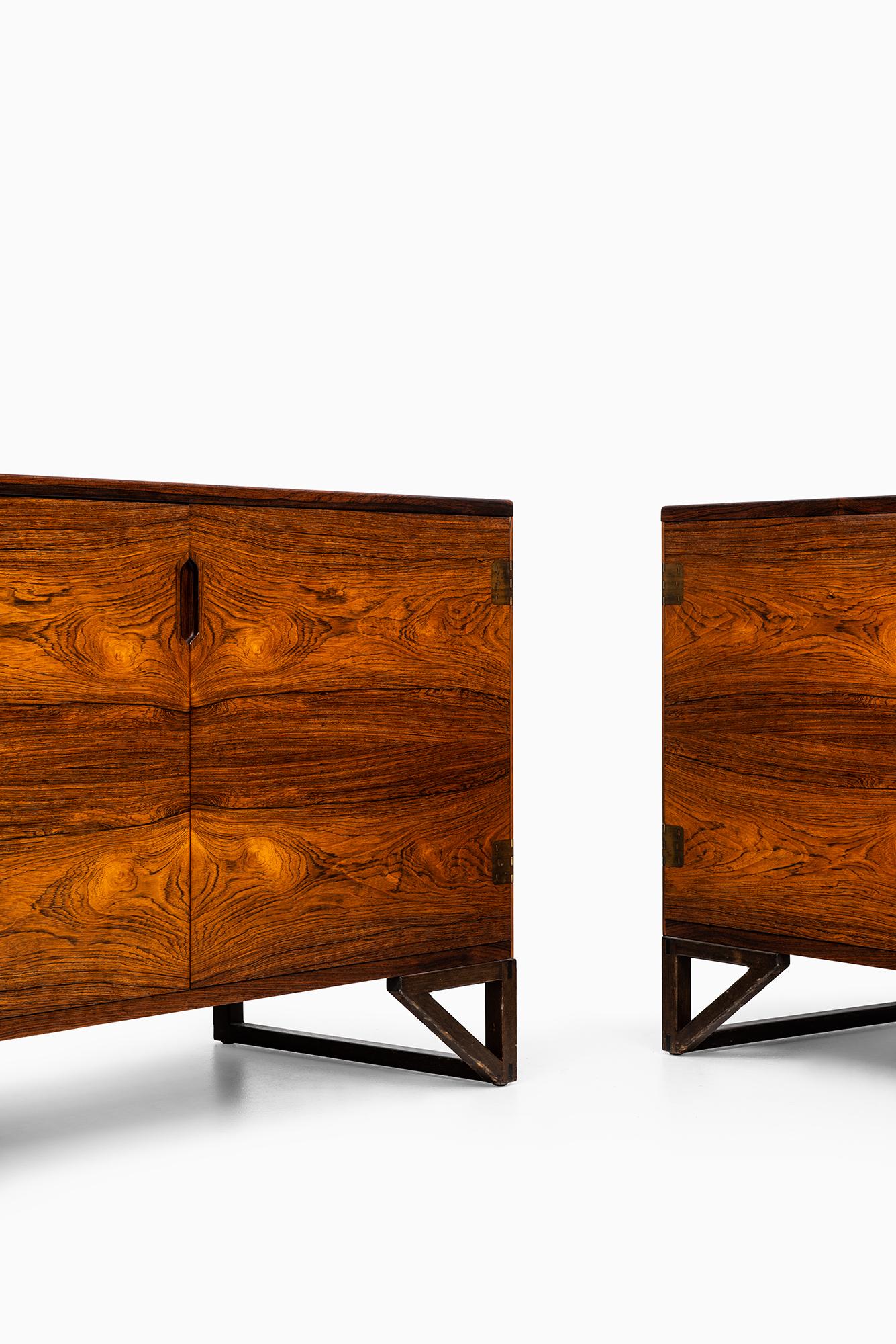 Rare pair of cabinets or sideboards designed by Svend Langkilde. Produced by Langkilde Møbler in Denmark.