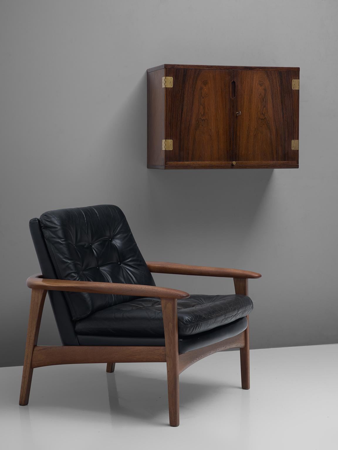 Mid-20th Century Svend Langkilde Wall Mounted Bar Cabinet in Rosewood