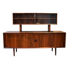 Used Svend Larsen for Faarup Møbelfabrik Danish Rosewood Credenza with Tambour Doors