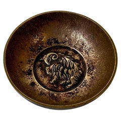 Vintage Svend Lindhart 'Aries' Zodiac Dish in Bronze