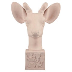 Svend Lindhart, Denmark. Large sculpture of a deer head on a plinth.