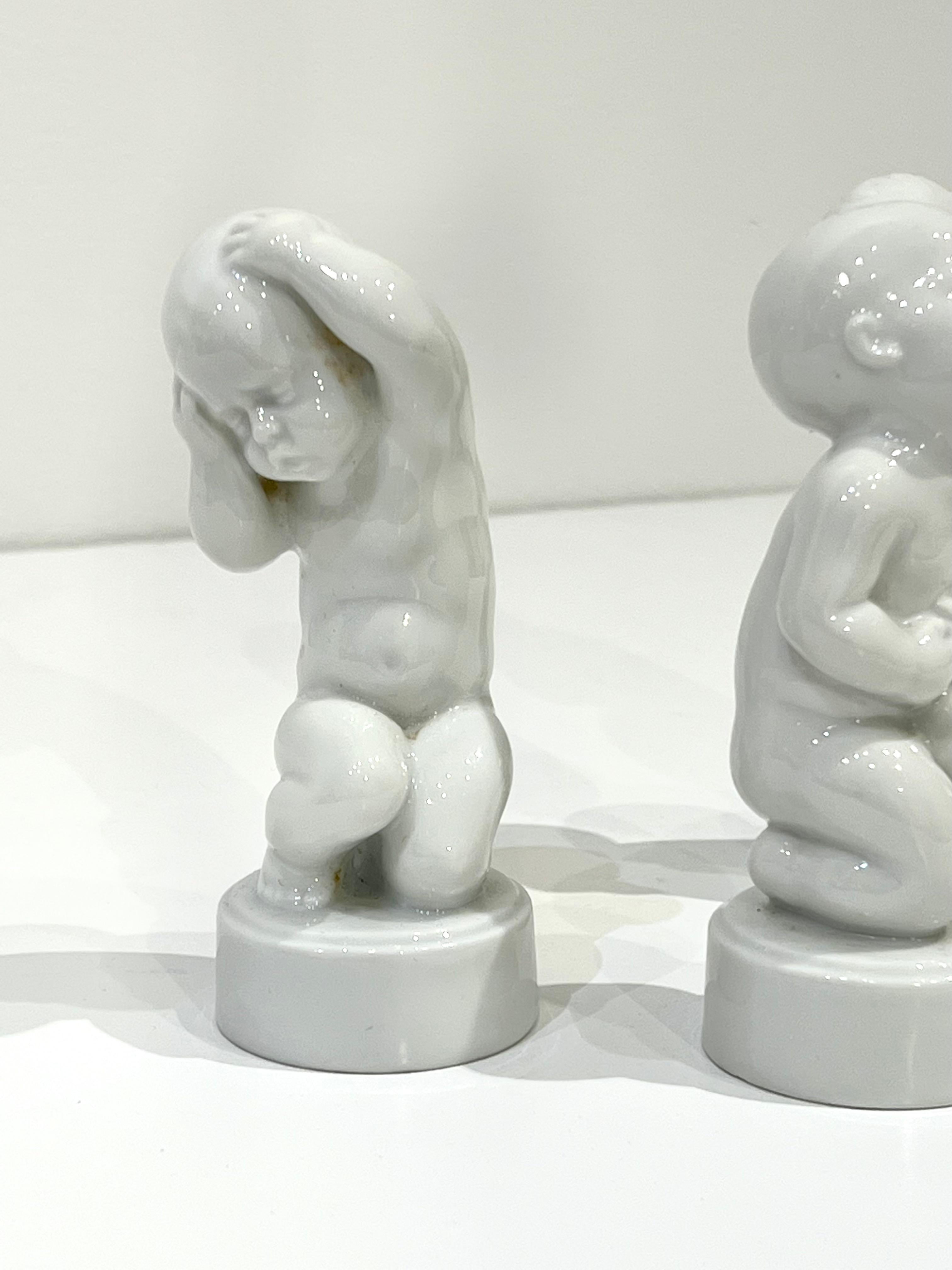 Svend Lindhart Porcelain Figurines In Good Condition For Sale In New York, NY