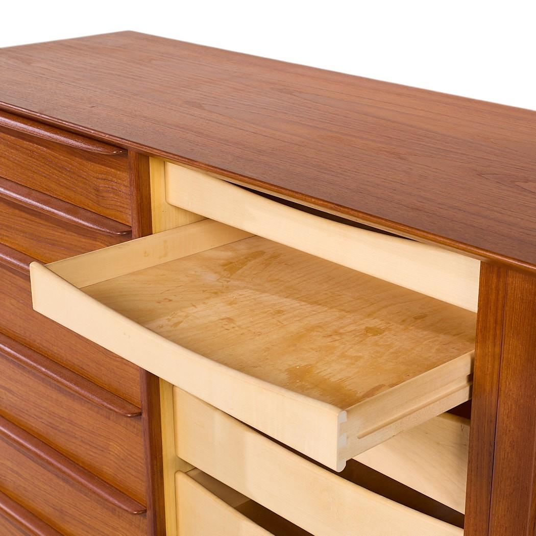 Teck Svend Madsen for Falster Mid Century Danish Teak Tambour Door Armoire Dresser en vente