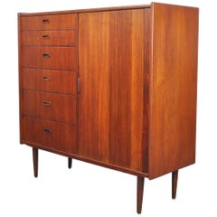 Svend Madsen for Falster Mobelfabrik Teak Highboy Dresser