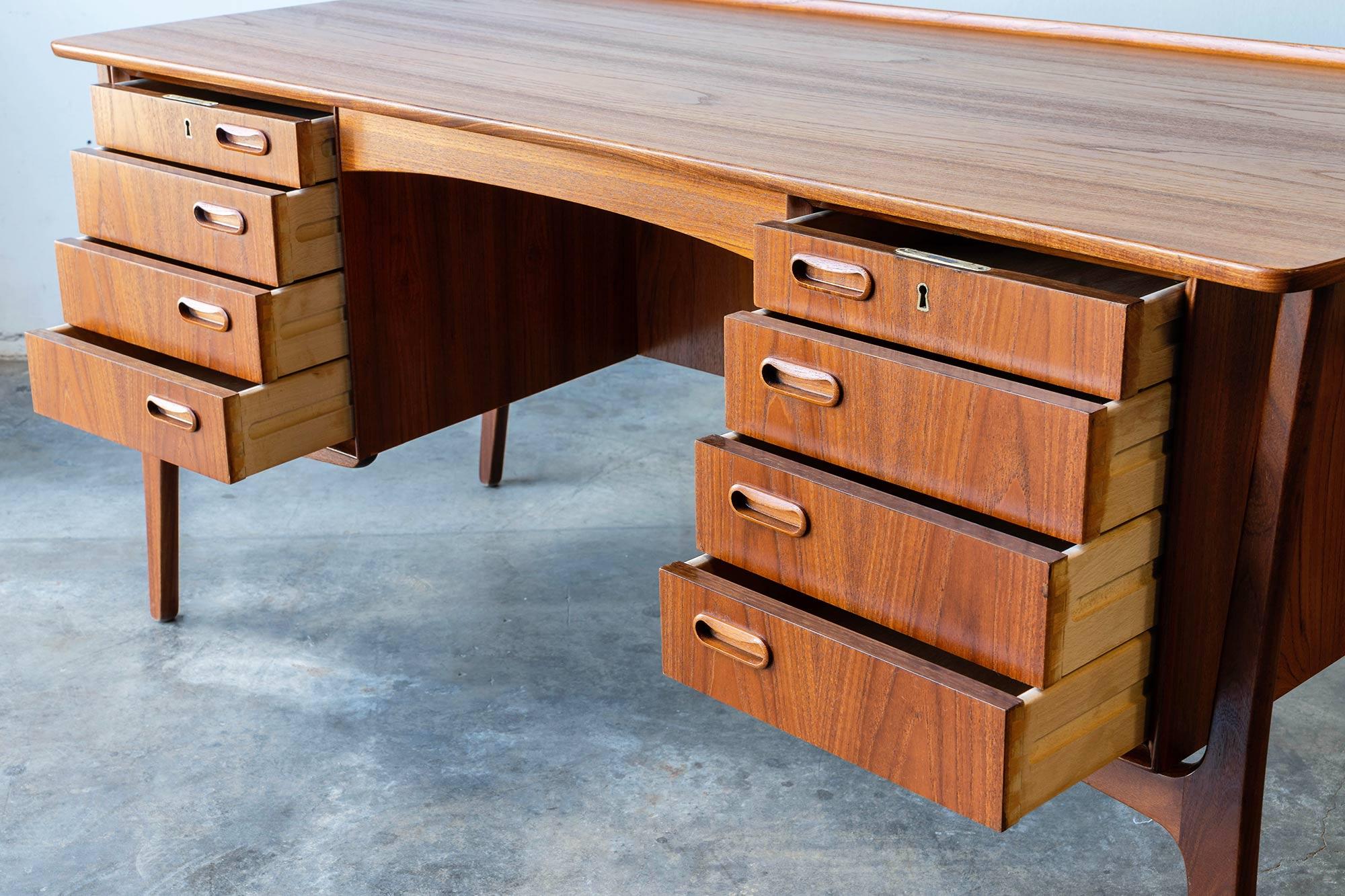 Svend Madsen for H.P. Hansen Teak Executive Desk 5