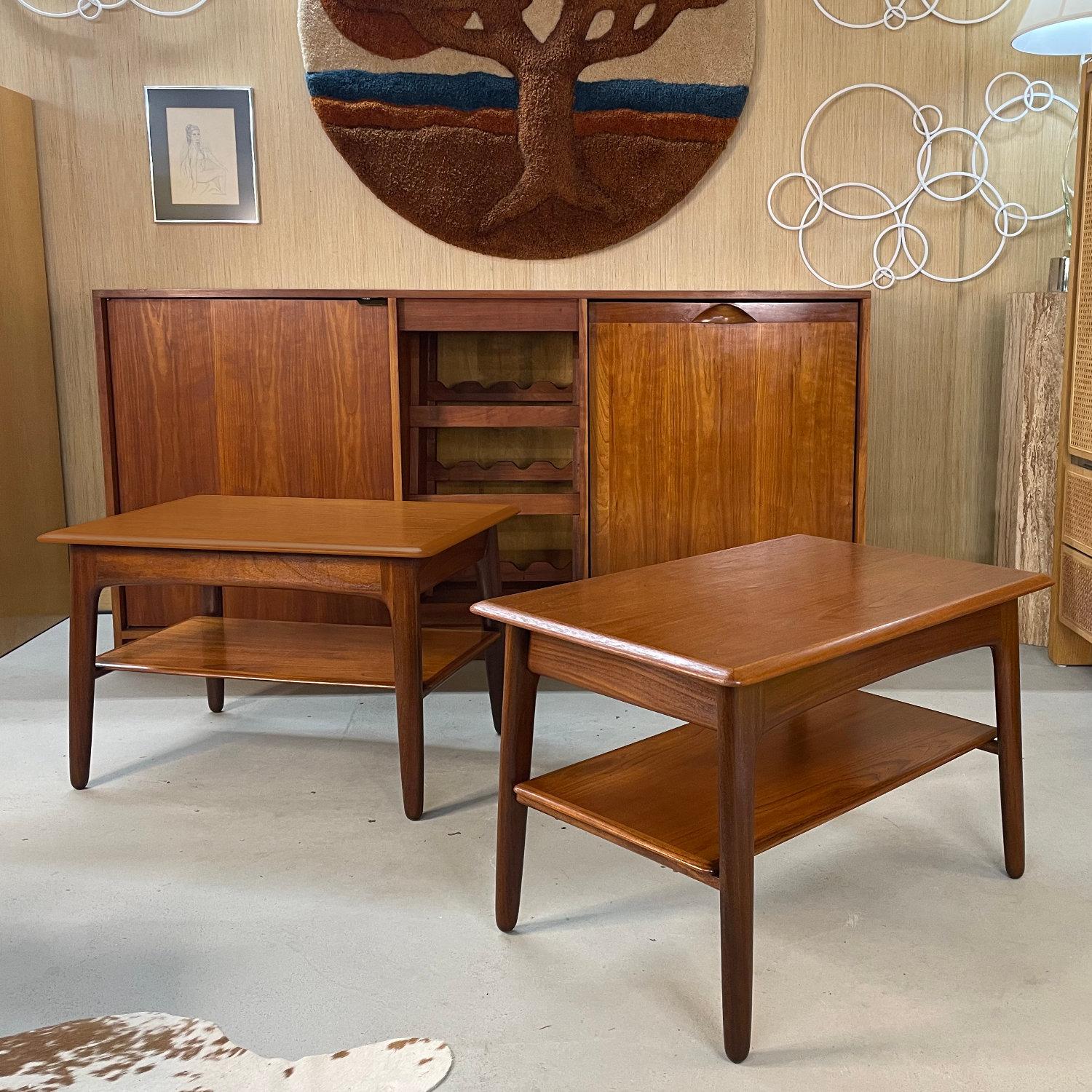 Svend Madsen for Karl Lindegaard Danish Teak End Tables Set For Sale 6