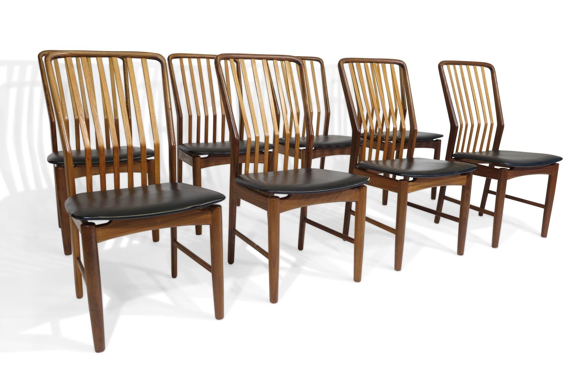 Walnut Svend Madsen for Moreddi High Back Danish Dining Chairs