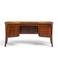 Svend Madsen Mid Century Danish Teak Curved Desk