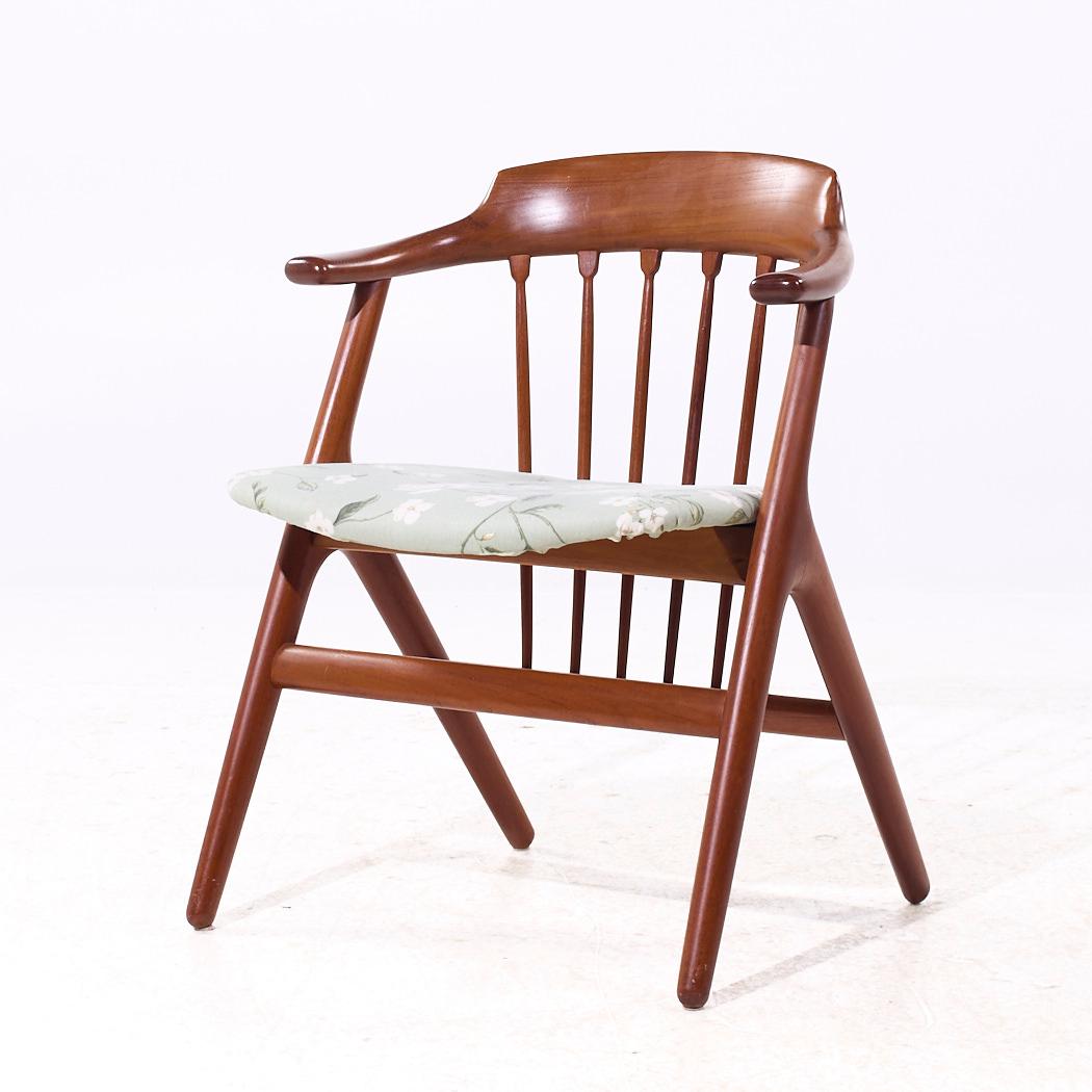 Upholstery Svend Madsen Style Mid Century Danish Teak Dining Chairs - Set of 8 For Sale