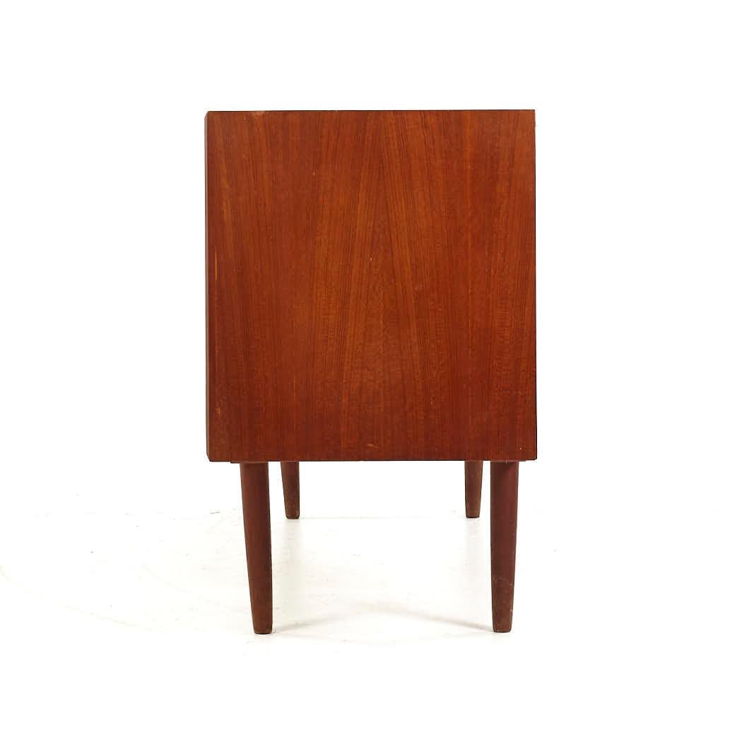 Svend Madsen Style Mid Century Danish Teak Tambour Door Credenza In Good Condition For Sale In Countryside, IL