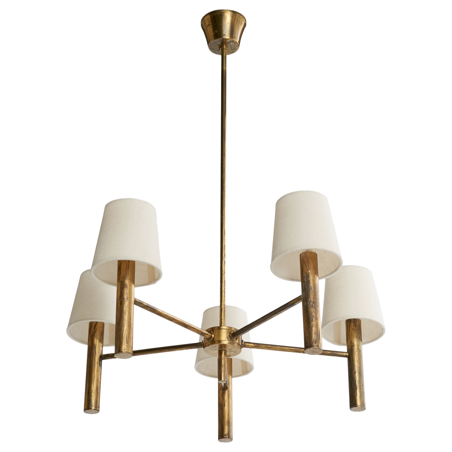 Svend Mejlstrøm, Lustre, laiton, tissu, Danemark, années 1960
