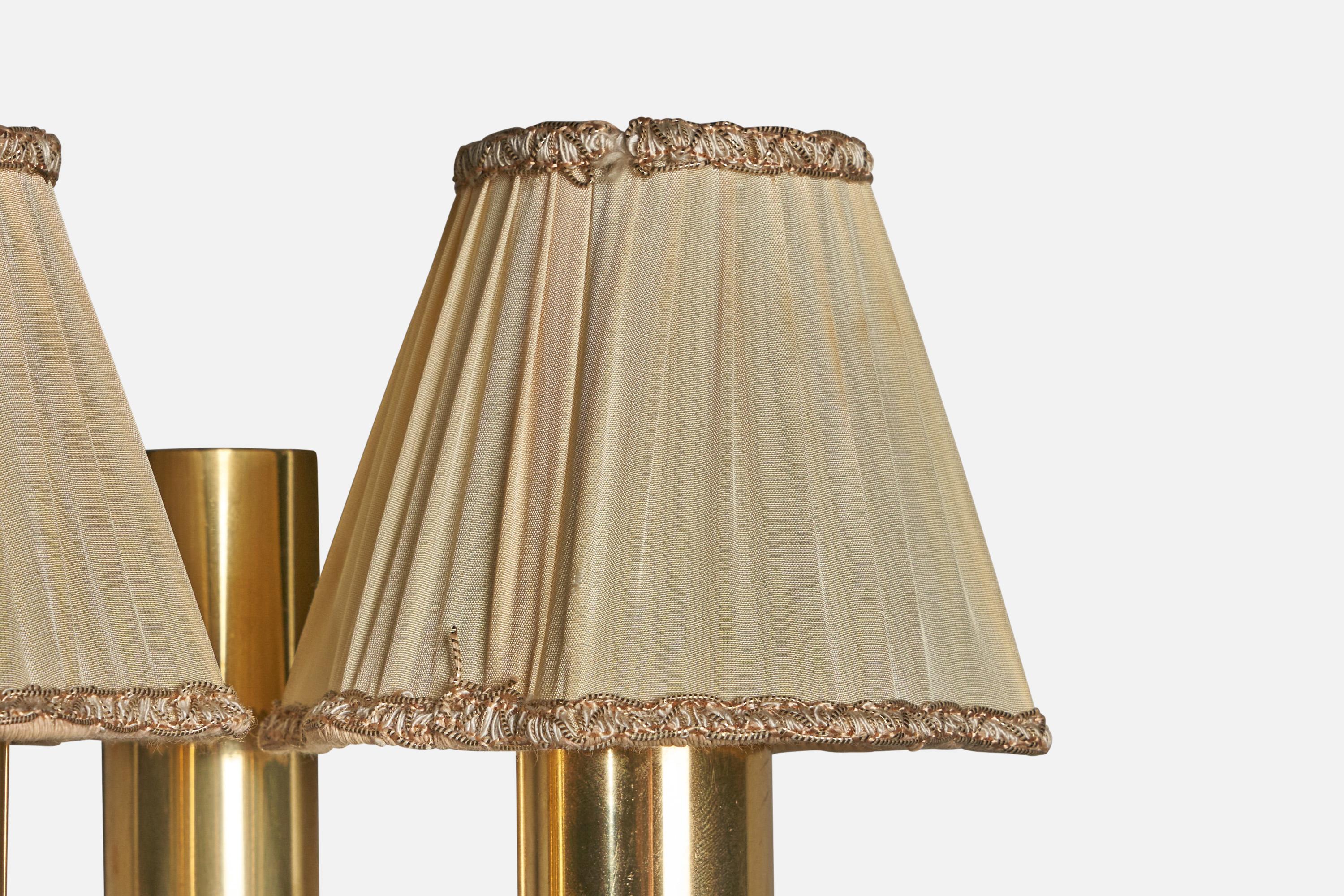 Svend Mejlstrøm, Wall Lights, Brass, Fabric, Norway, 1960s In Good Condition For Sale In High Point, NC