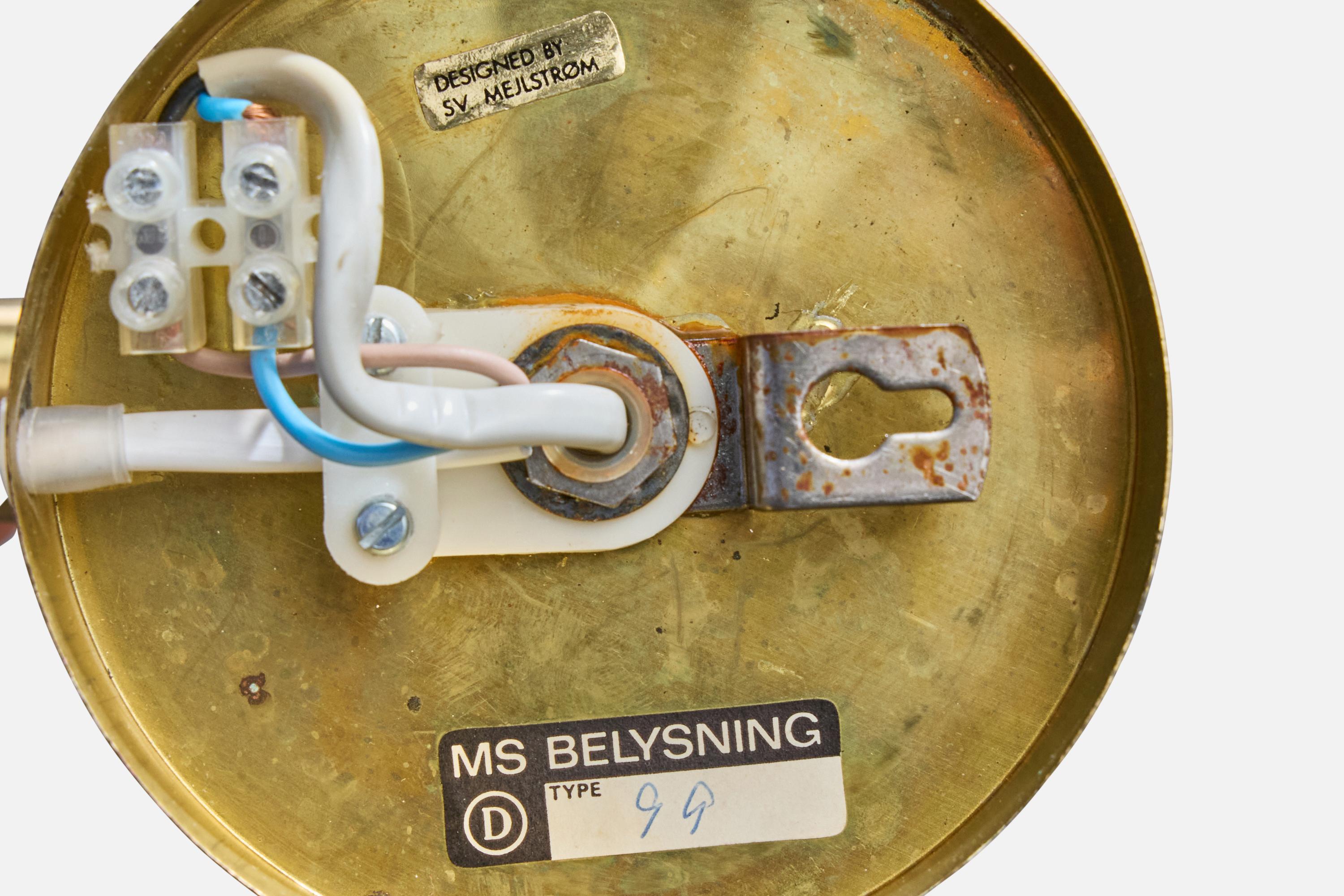 Svend Mejlstrøm, Apliques, Latón, Papel, Dinamarca, Años 50 en venta 3