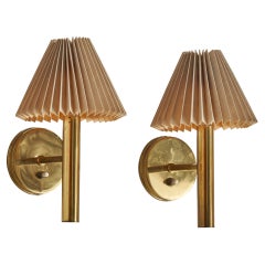Svend Mejlstrøm, Wall Lights, Brass, Paper, Norway, 1960s