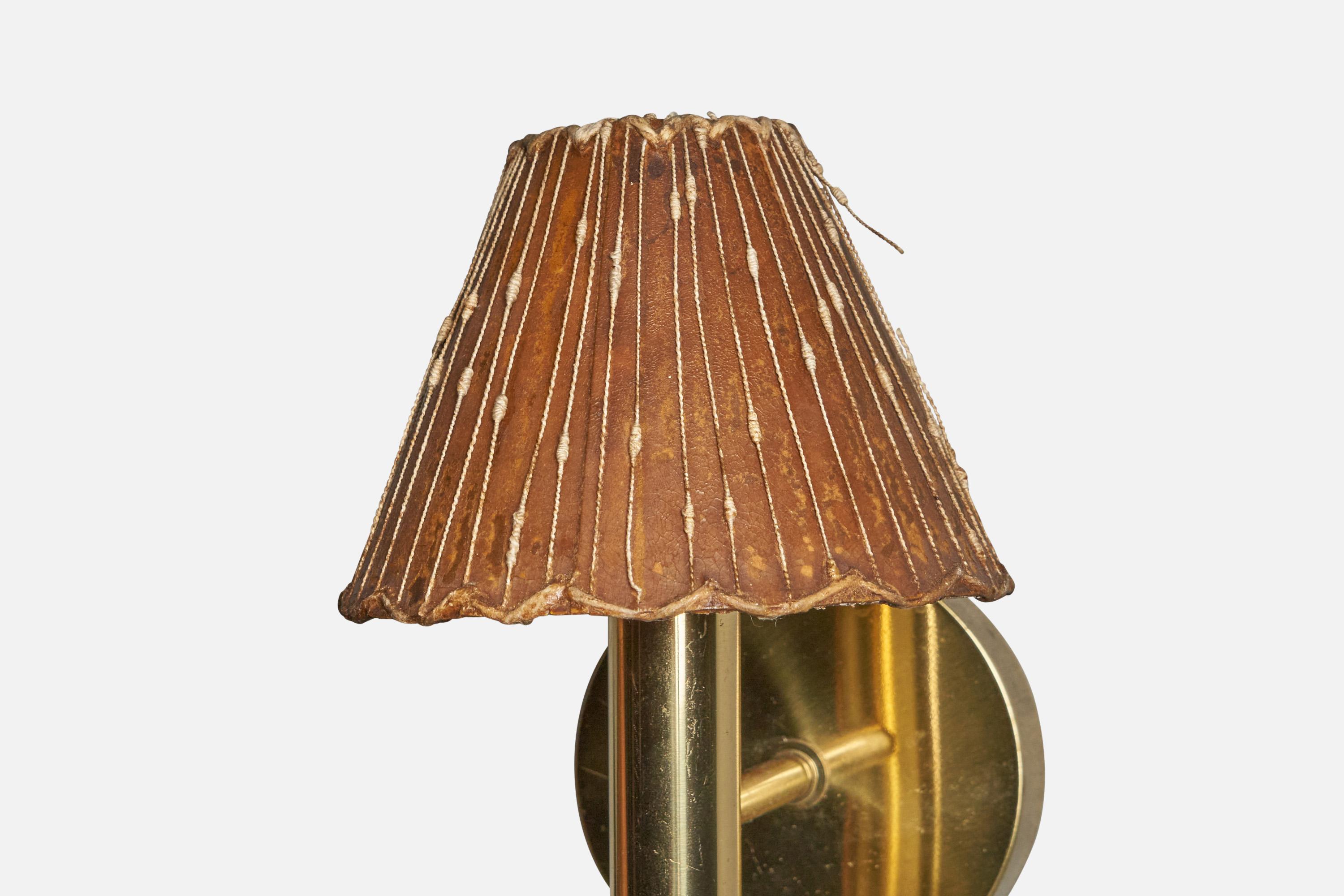 Svend Mejlstrøm, Wall Lights, Brass, Parchment Paper, Norway, 1960s In Good Condition For Sale In High Point, NC