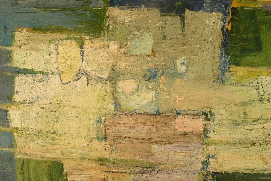 Moderne Svend Saabye « 1913-2004 », artiste danois, huile sur toile, composition abstraite en vente