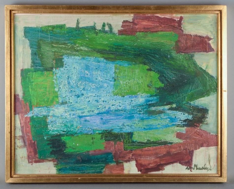Svend Saabye (1913-2004), Danish artist.
Abstract composition.
Signed Svend Saabye.
In perfect condition.
Dimensions: W 68.0 cm x H 53.0 cm.
Total dimensions: W 73.0 cm x H 58.0 cm.